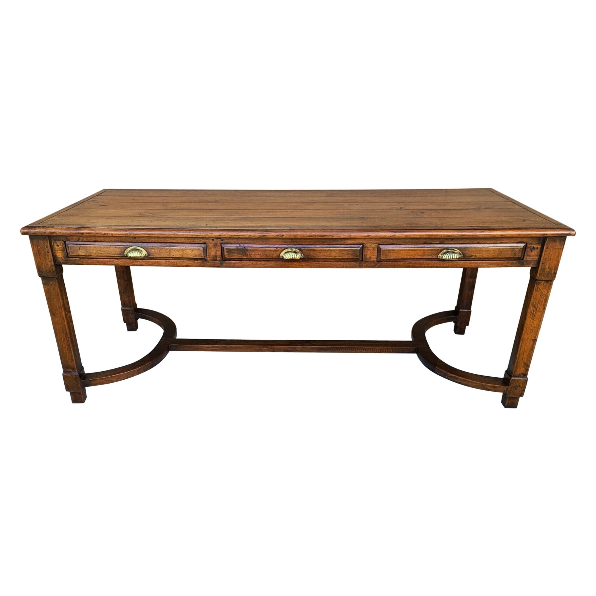 Antique 1800s Library Dining Table 6 Drawer