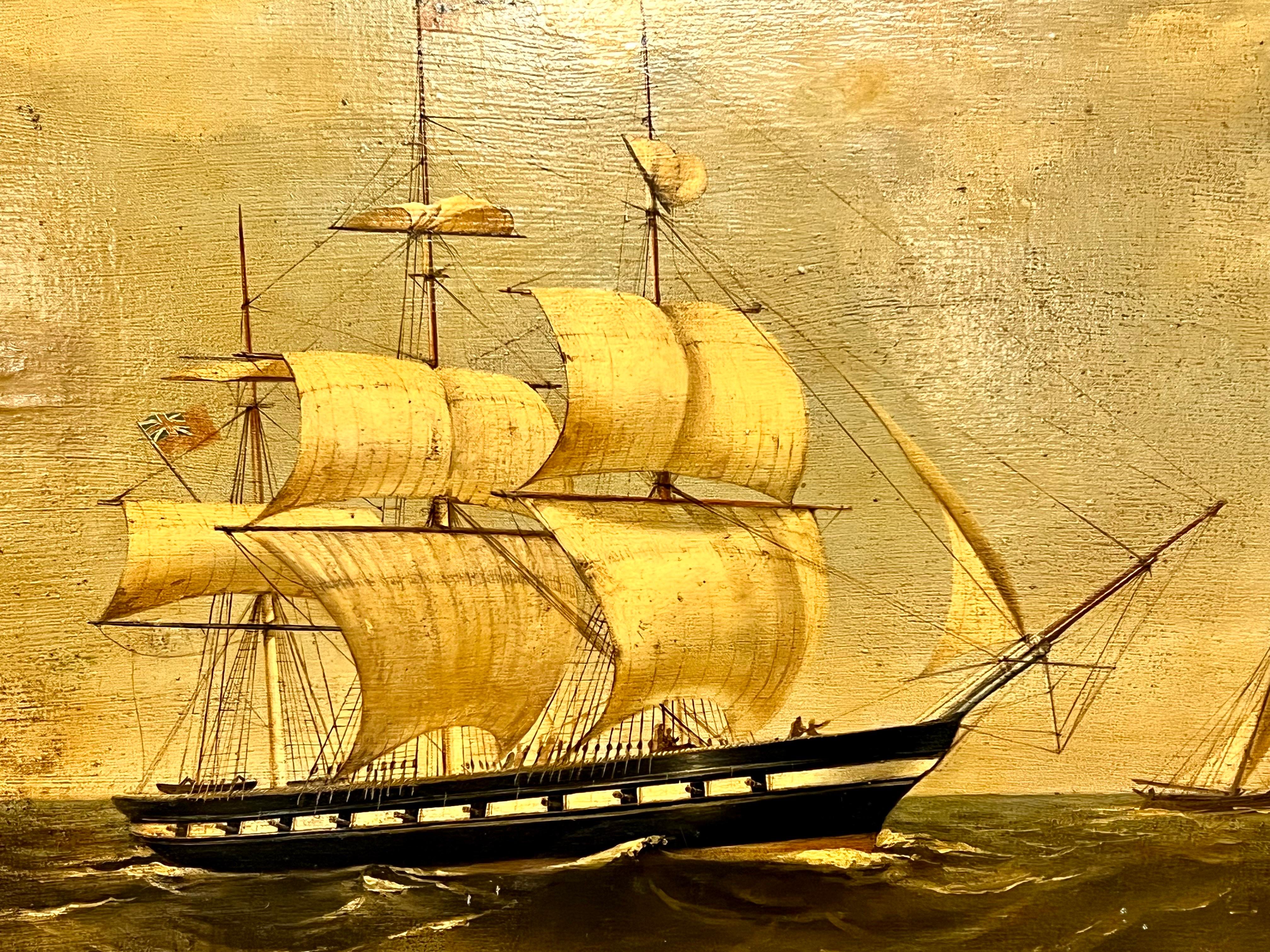 An impressive addition to any nautical and or American art collection.  True original framed and on canvas.  