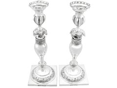 Antique 1800s Russian Silver Shabbat Candlesticks
