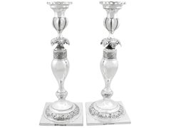 Antique 1800s Russian Silver Shabbat Candlesticks 