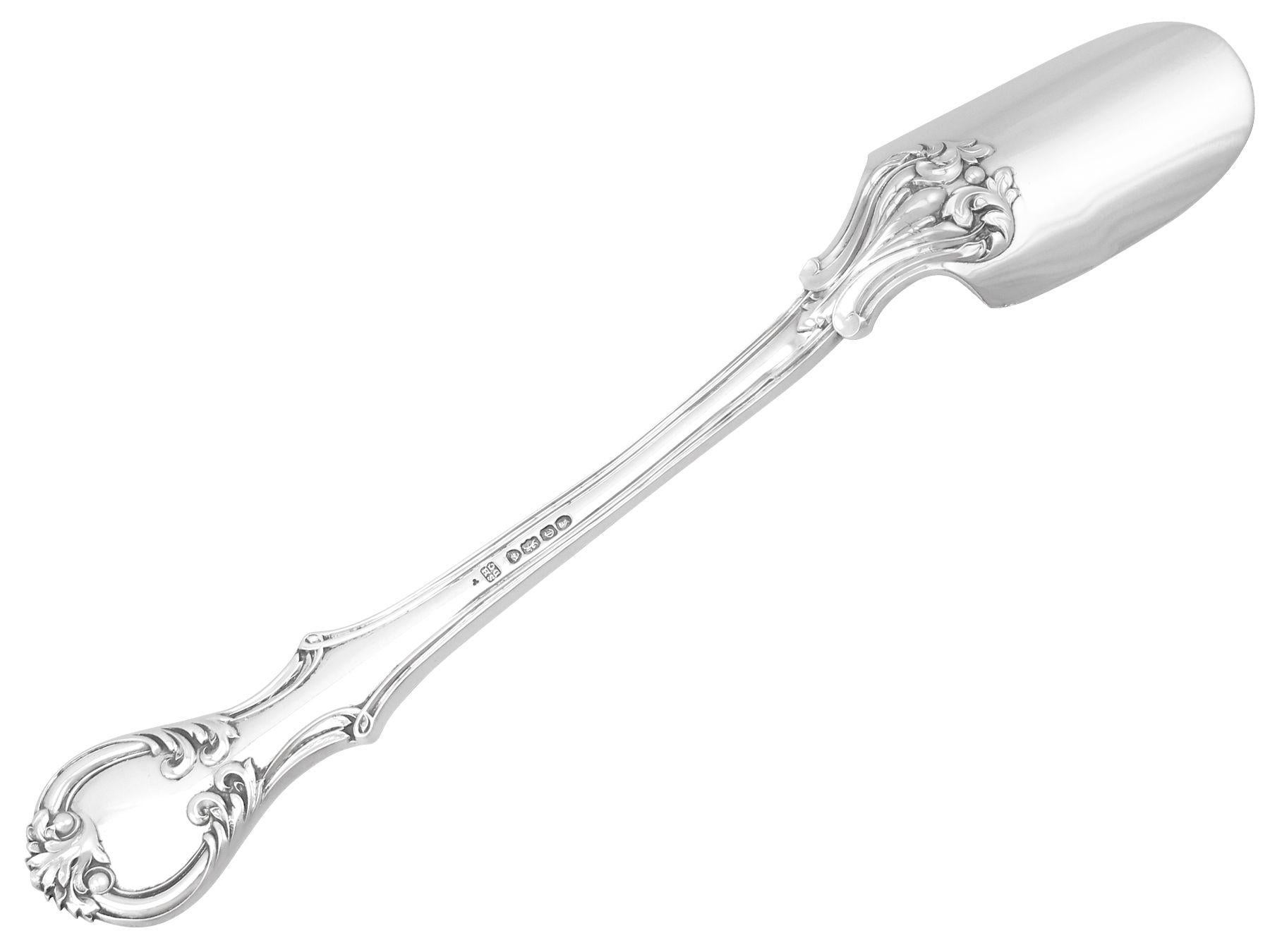 British Antique 1800s Victorian Sterling Silver Cheese Scoop For Sale