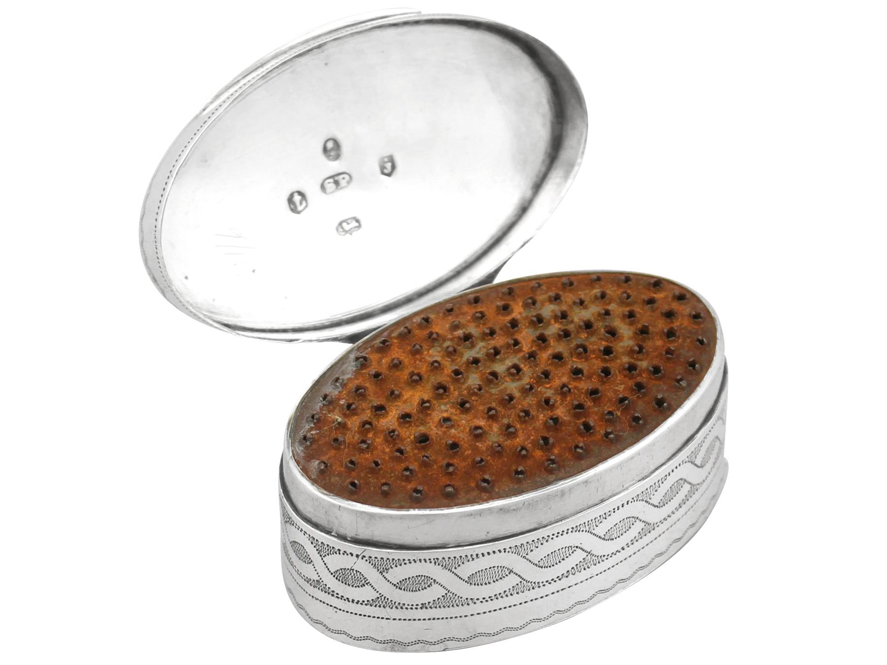 English Antique 1807 Sterling Silver Nutmeg Grater For Sale