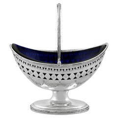 Antique 1809 Georgian English Sterling Silver Sugar Basket