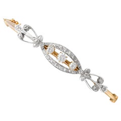 Bracelet jonc ancien en or rose 12 carats et diamants 1,80 carat