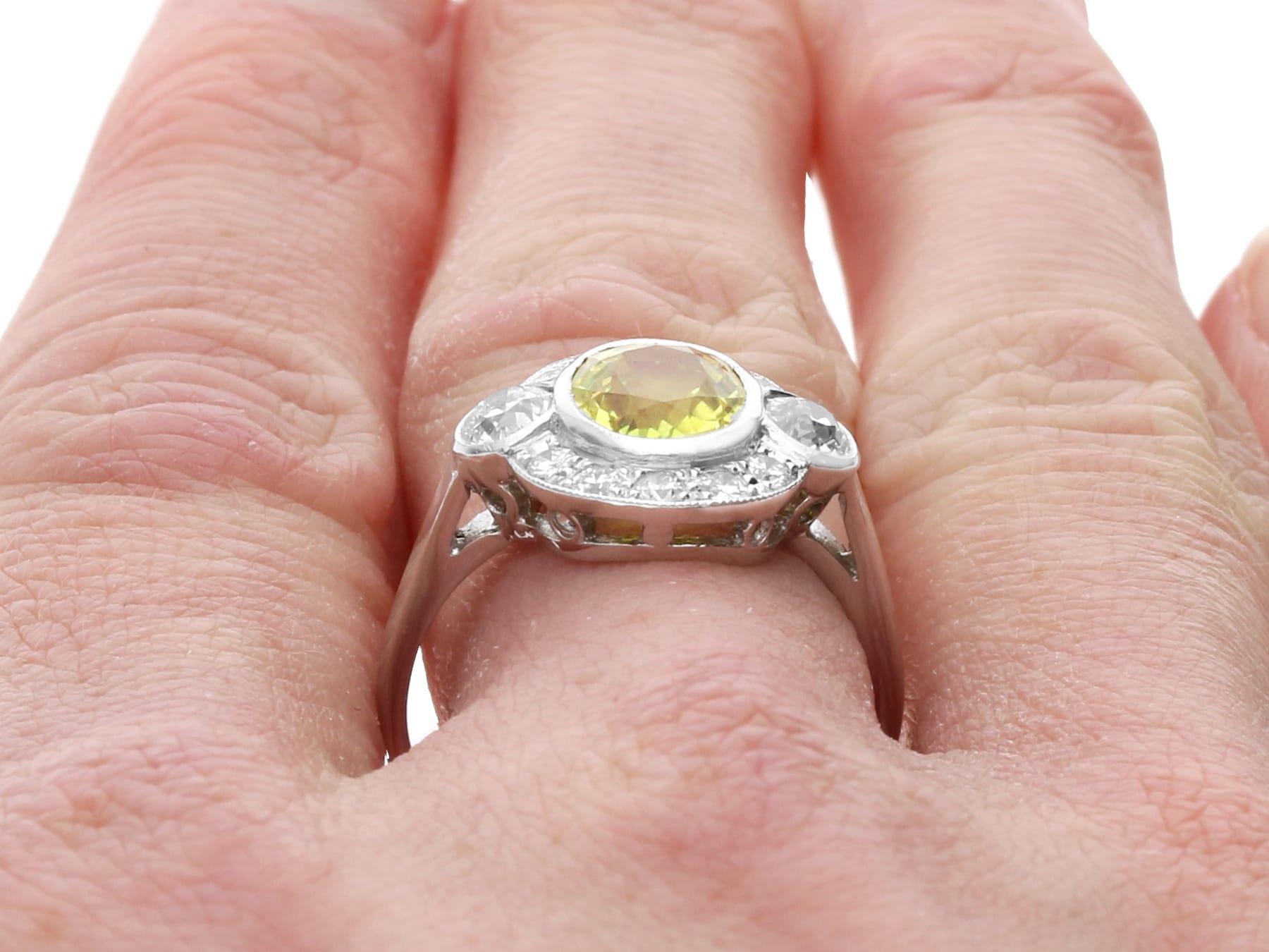 Antique 1.80Ct Sapphire and 0.88Ct Diamond, Platinum Ring Circa 1935 For Sale 5