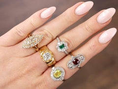 Antique 1.80Ct Sapphire and 0.88Ct Diamond, Platinum Ring Circa 1935