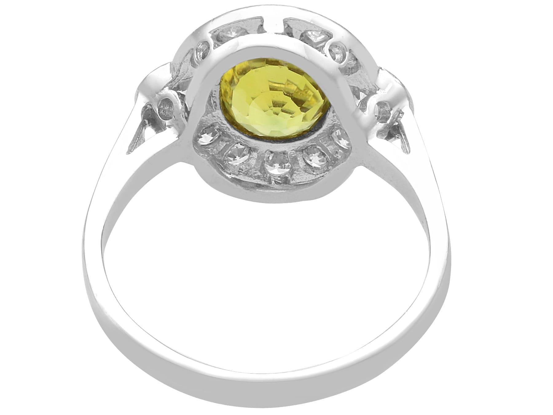 Women's or Men's Antique 1.80Ct Sapphire and 0.88Ct Diamond, Platinum Ring Circa 1935 For Sale