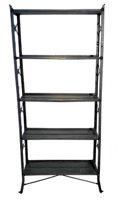 Antique 1810 France Cast Iron Bookcase Shelves Flowers