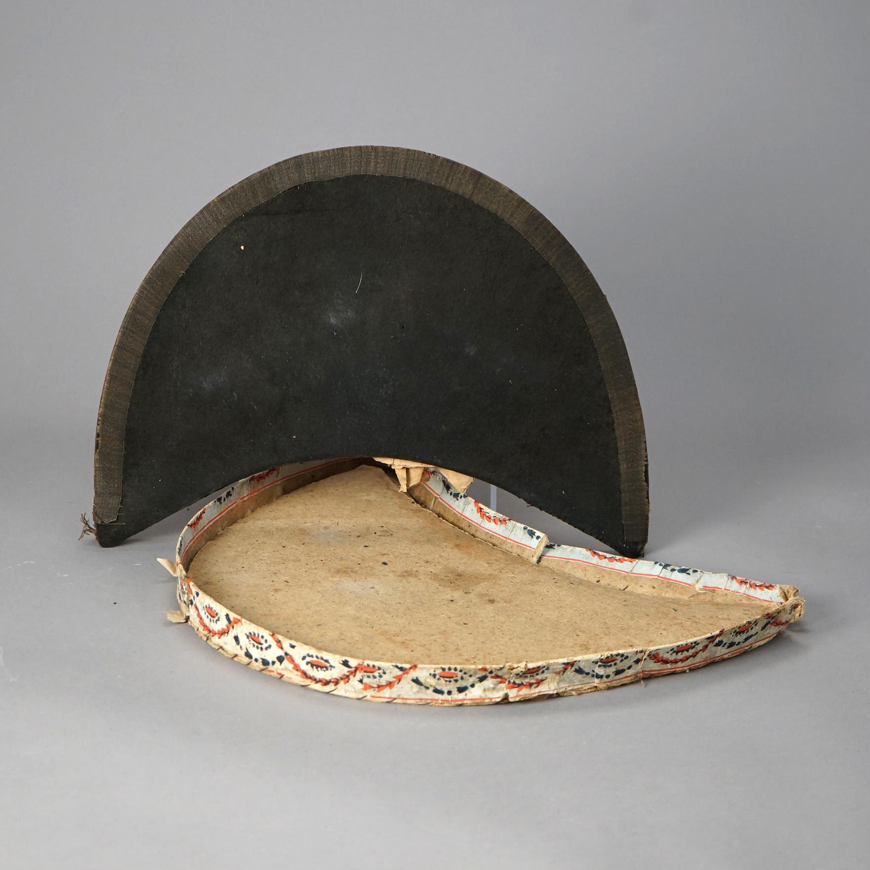 19th Century Antique 1812 American Military Chapeau with Cockade & Box