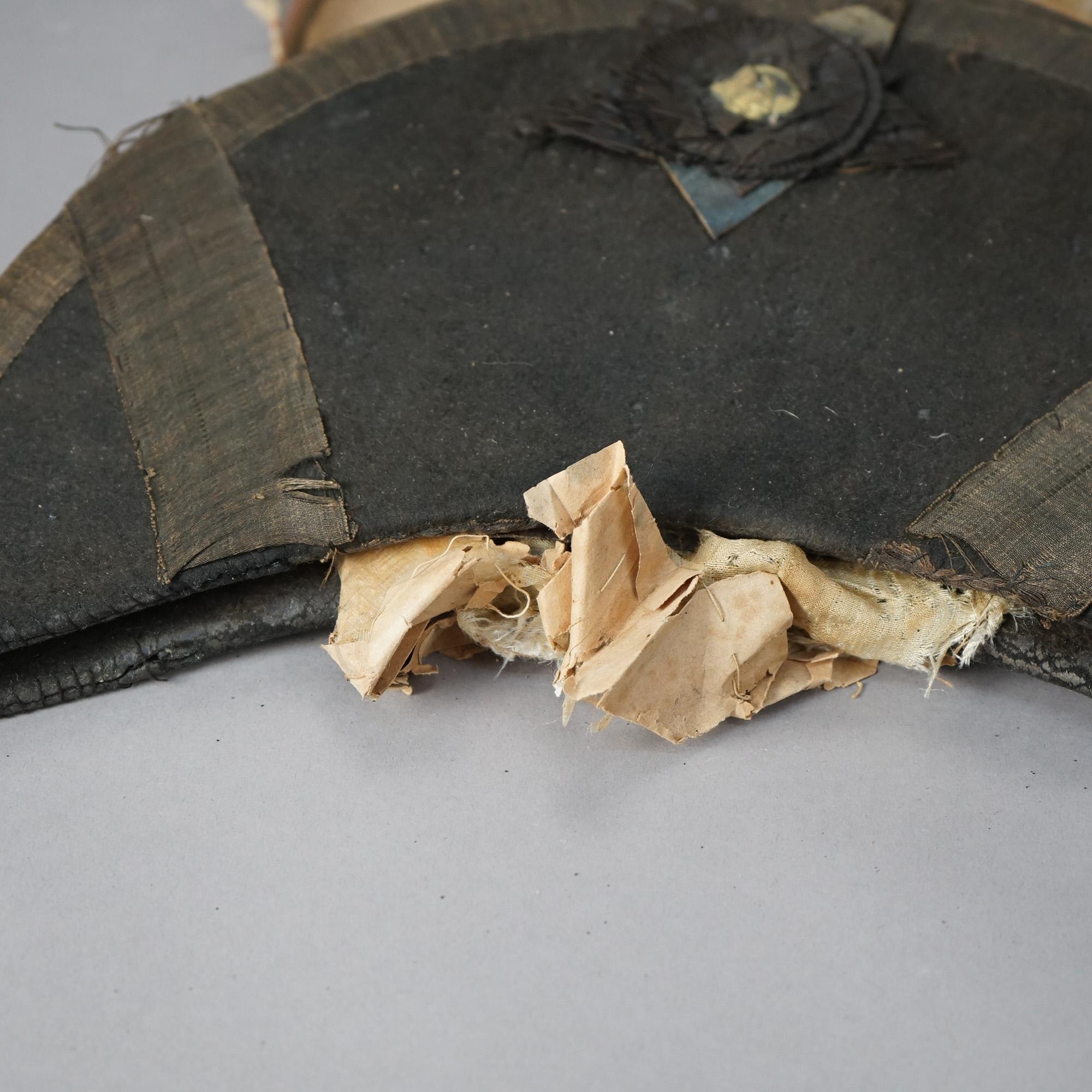 Fabric Antique 1812 American Military Chapeau with Cockade & Box