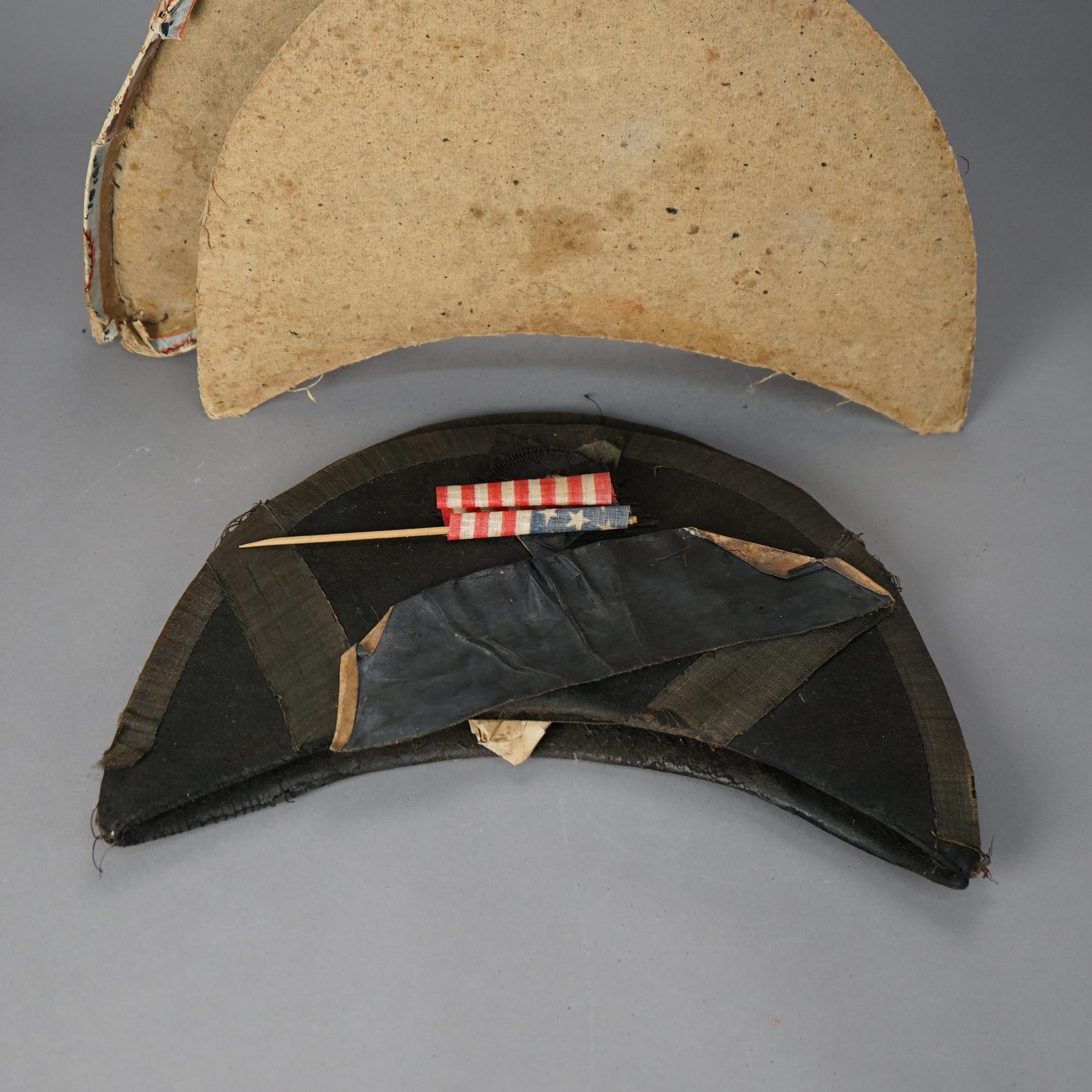 Antique 1812 American Military Chapeau with Cockade & Box 4
