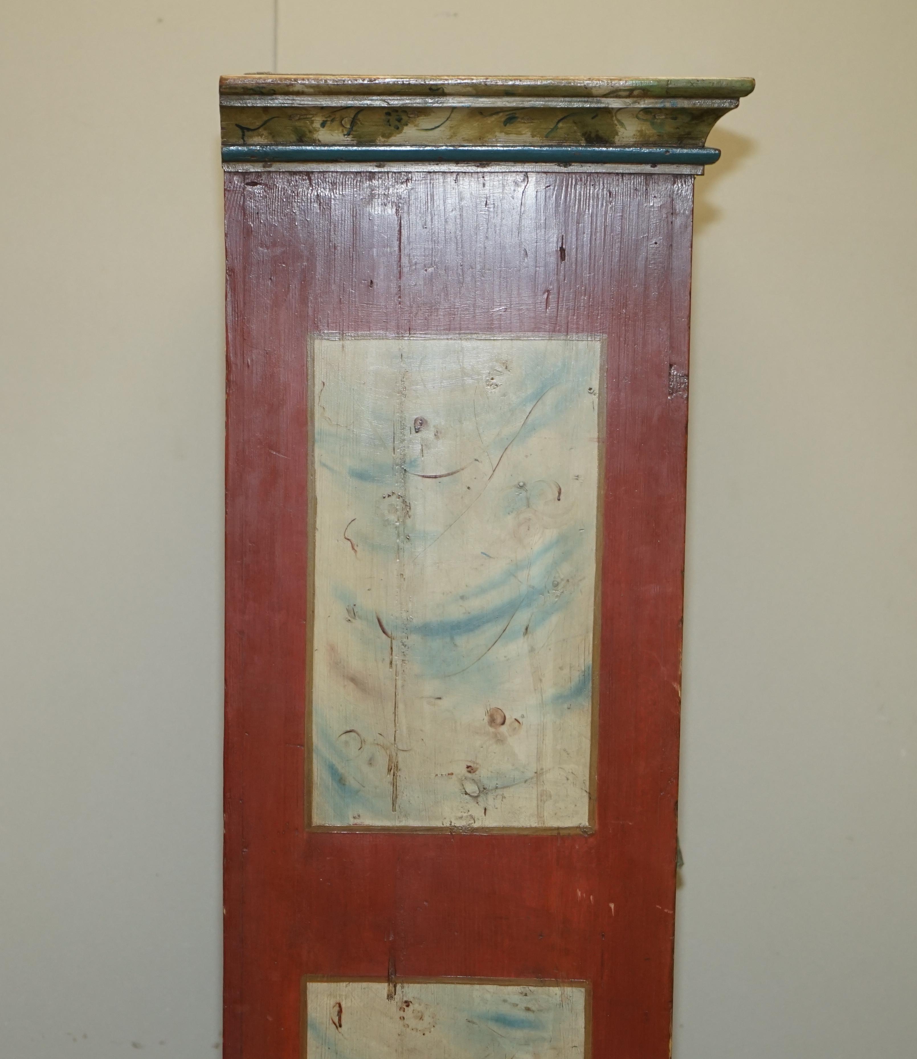 Antique 1812 Faux Marble Hand Painted Austrian Housekeepers Cupboard Wardrobe 7