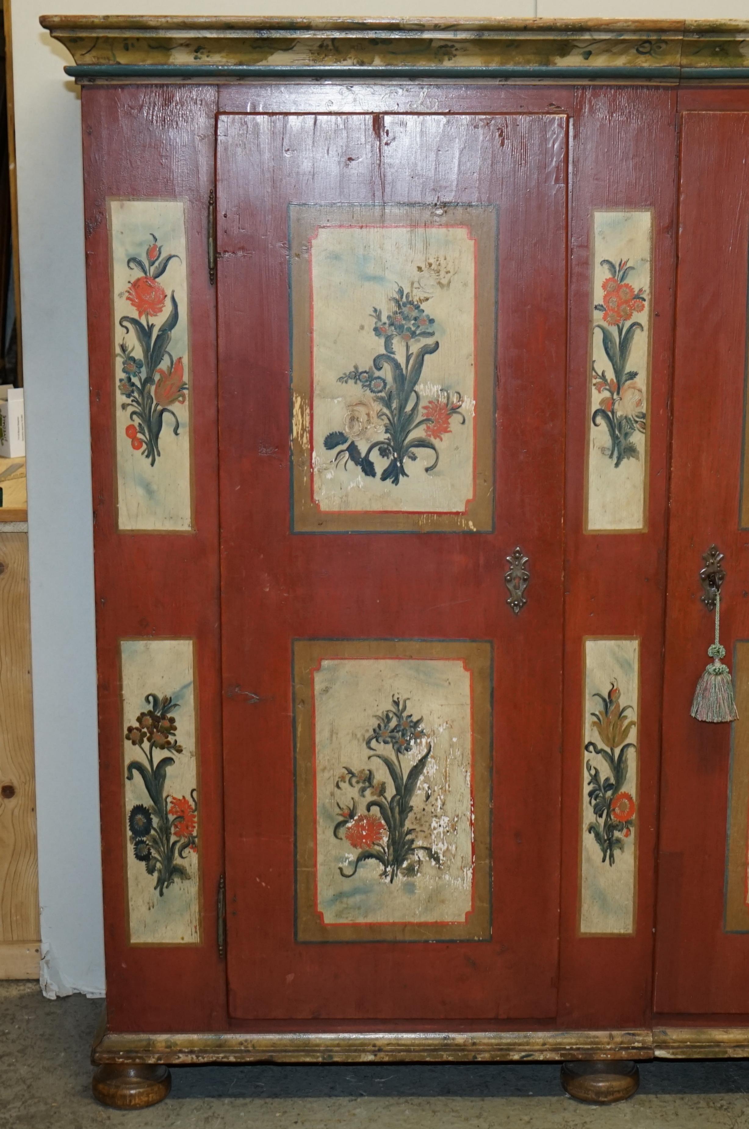 We are delighted to offer for sale this stunning, very large original 1812 Antique German Marriage wardrobe / housekeepers folded linen cupboard

I have recently purchased a very large collection of these original, antique painted wardrobes and
