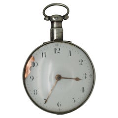 Antike Londoner Sterlingsilber-Taschenuhr-Uhr mit Schlüsselanhänger, 1814