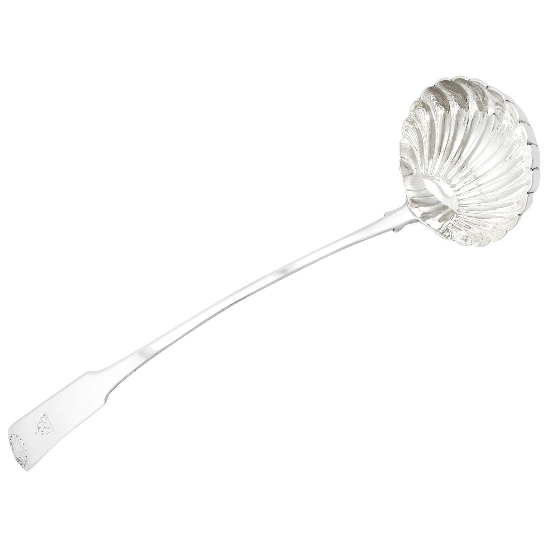 Antique 1814 Scottish Sterling Silver Soup Ladle