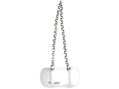 Antique Newcastle Sterling Silver Madeira Decanter Label / Bottle Ticket