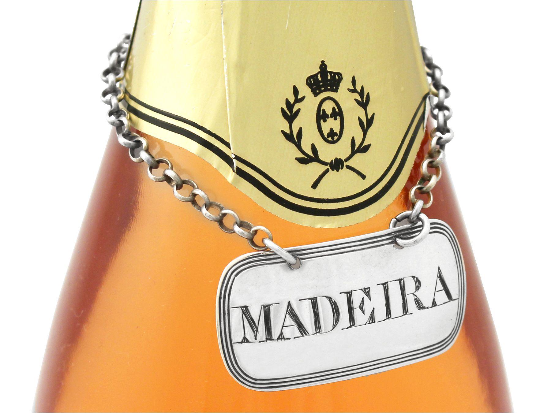 Antique Newcastle Sterling Silver Madeira Decanter Label / Bottle Ticket In Excellent Condition For Sale In Jesmond, Newcastle Upon Tyne
