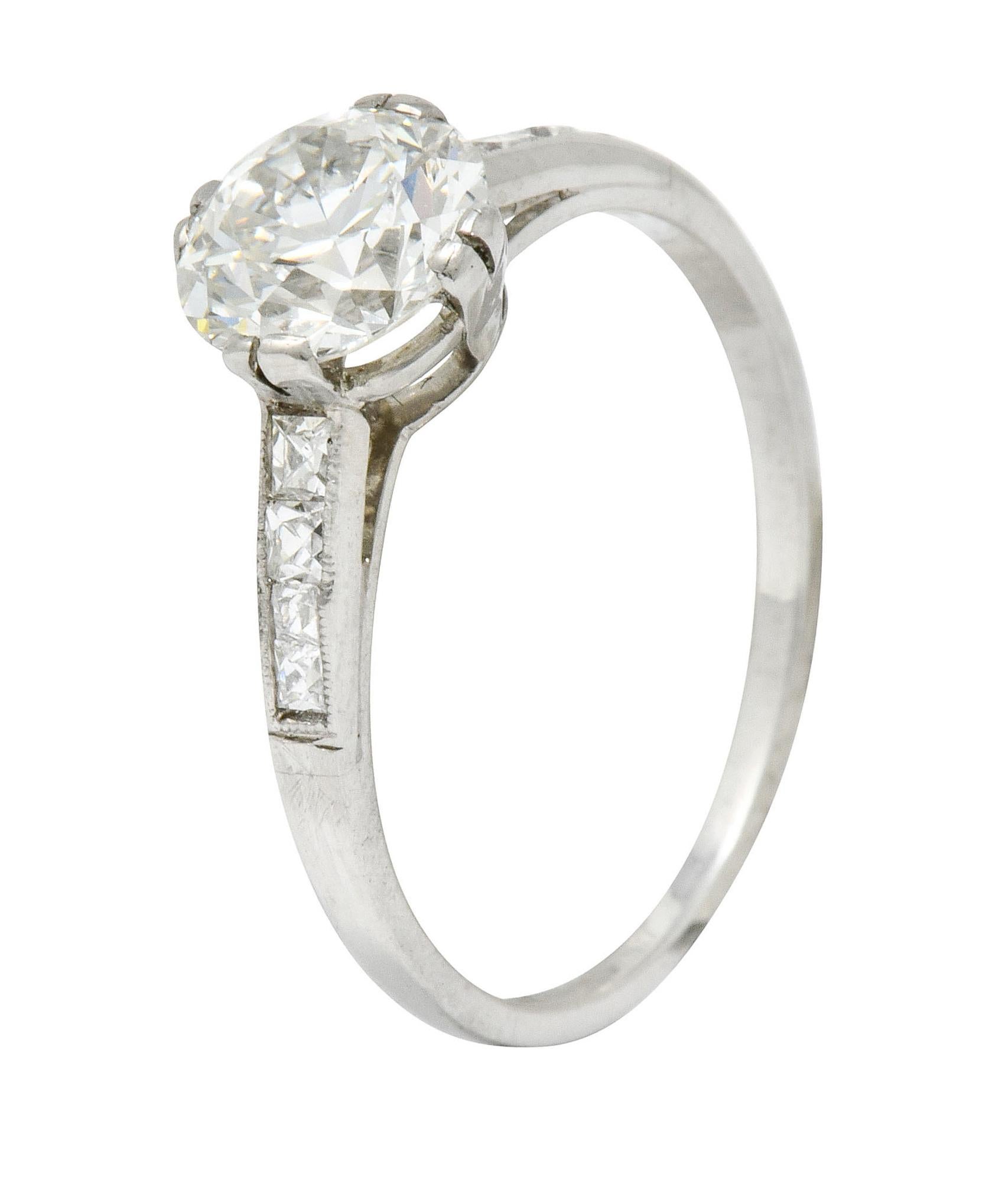 Antique 1.82 CTW Diamond Platinum Engagement Ring GIA  4