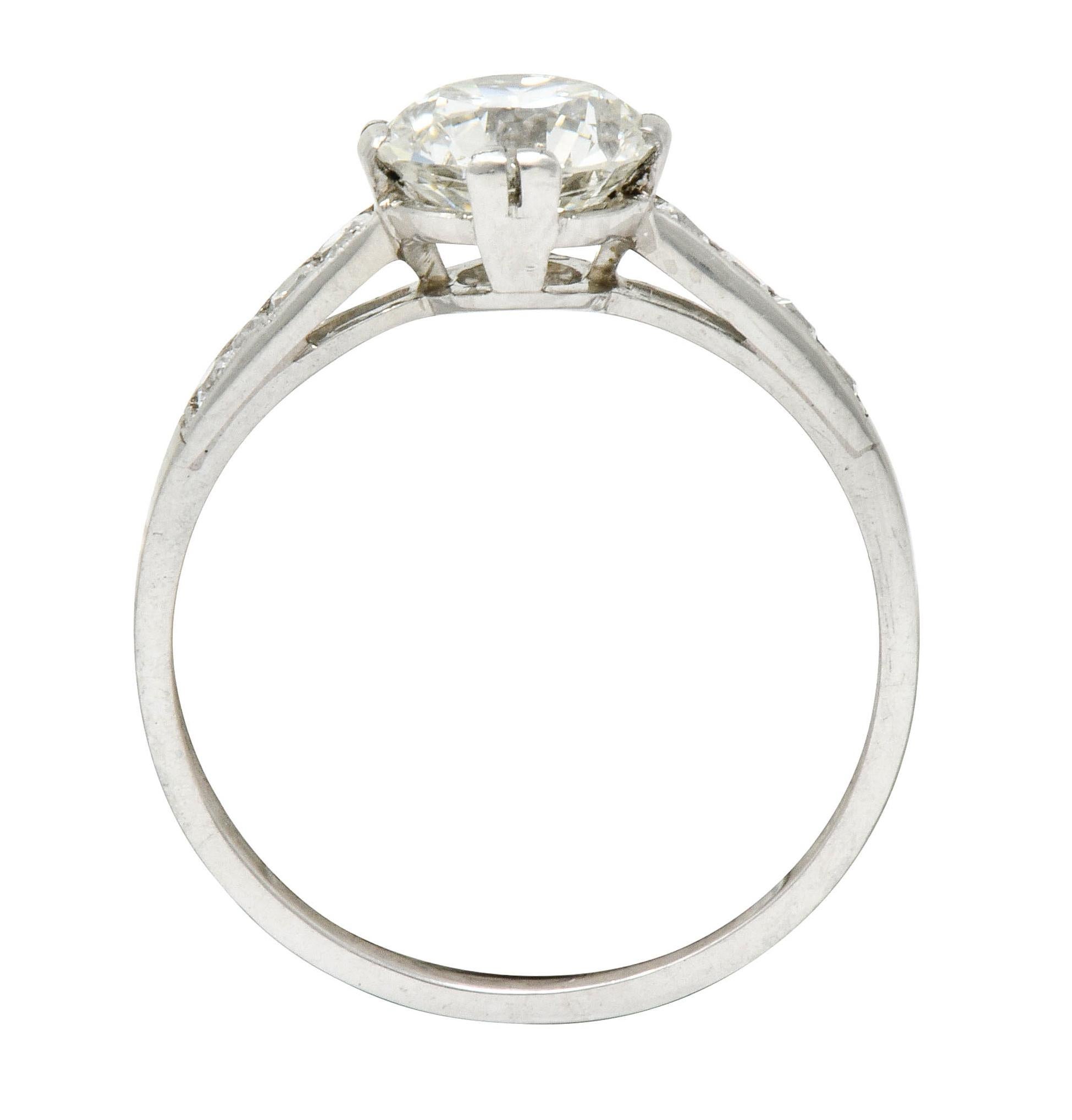 Antique 1.82 CTW Diamond Platinum Engagement Ring GIA  3