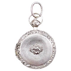 Pendentif médaillon français ancien Louis 1820 en argent Agnus Dei Rays of Light