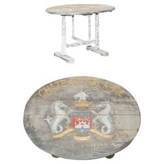 Antique 1820 French Vendange Champagne Wine Tasting Table Armorial Coat of Arms