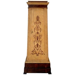 Used 1820 Italy Column Pillar Pedestal Painted Wood Storage Cabinet