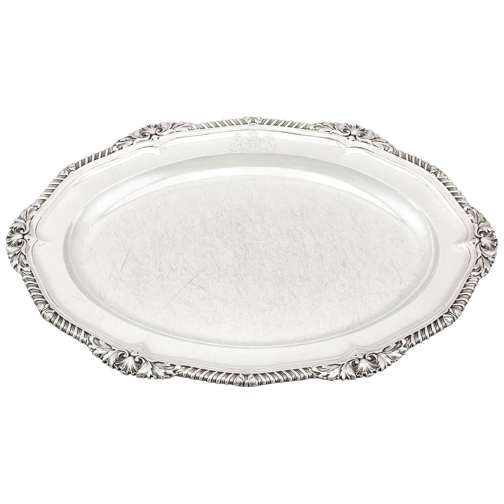 Antique 1820s Sterling Silver Platter by Paul Storr For Sale at 1stDibs
