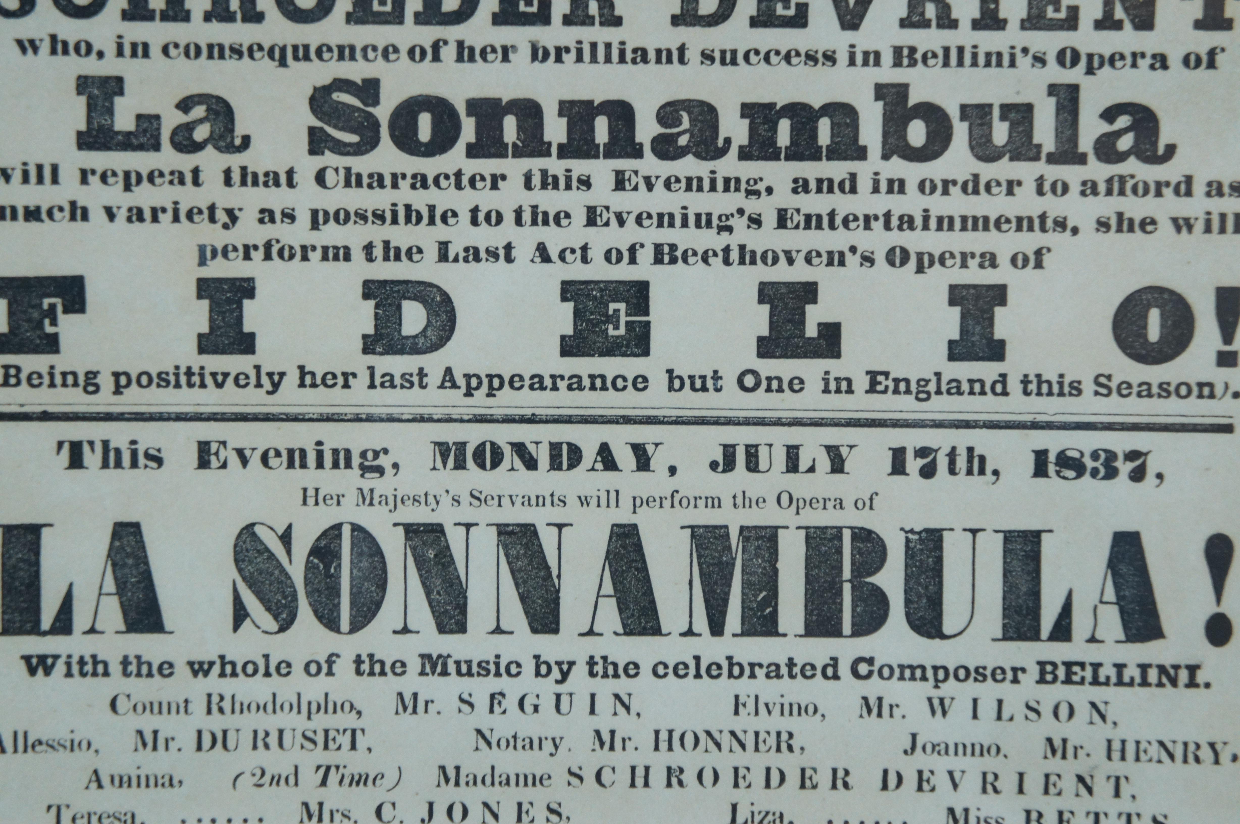 Antique 1825 & 1837 Theatre Royal Covent Garden Drury Lane Flyer Promo Ads For Sale 4