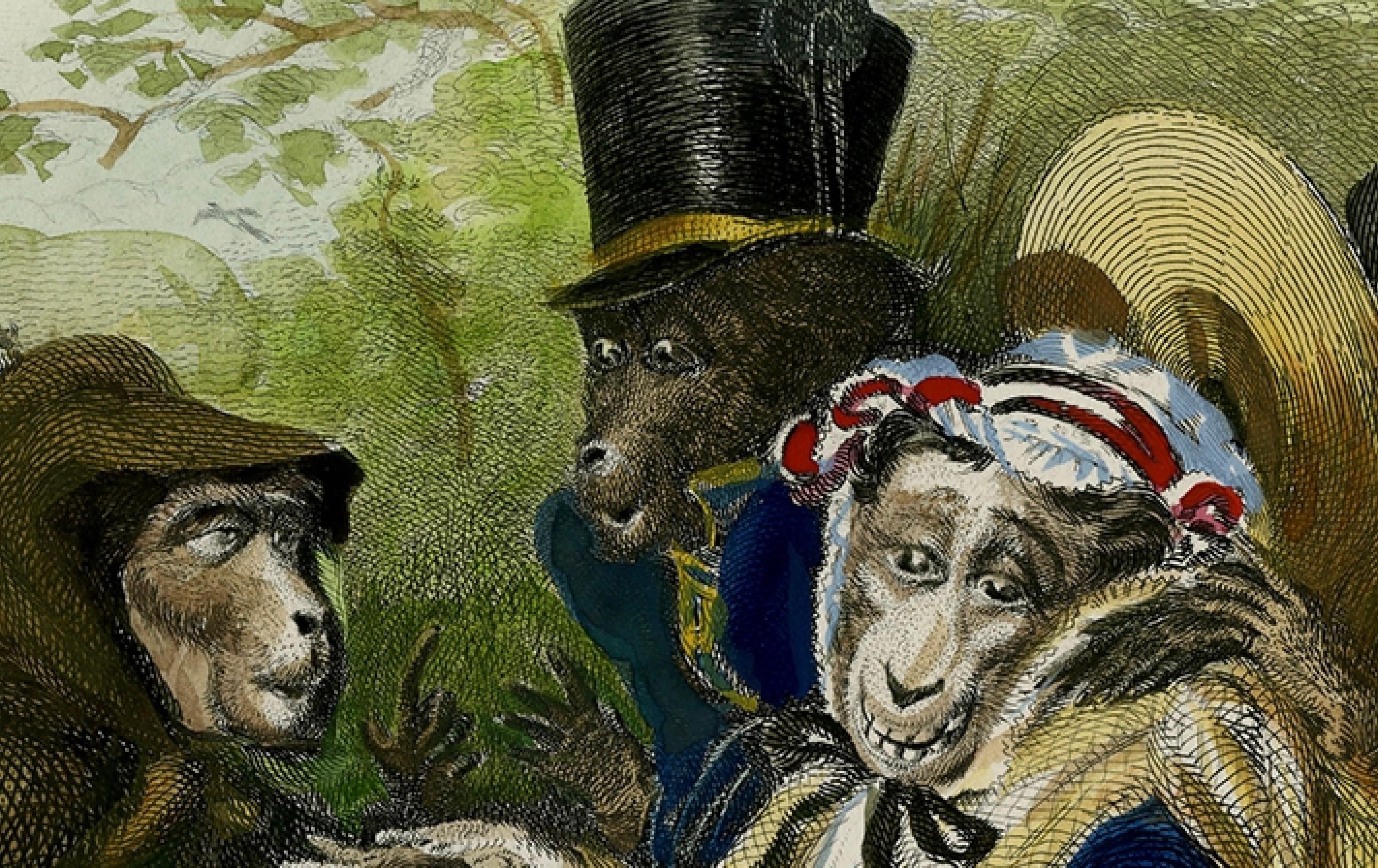 Early 19th Century Antique 1828 Hand-Colored Satirical Print Great Skills Have They in Palmistry For Sale