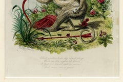 Antique 1828 Hand-Colored Satirical Print Titled "The Monkey-Cupid"