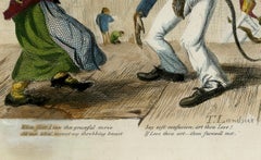 Antique 1828 Satirical Print When First I Saw Thee Graceful Move Hand-Colored