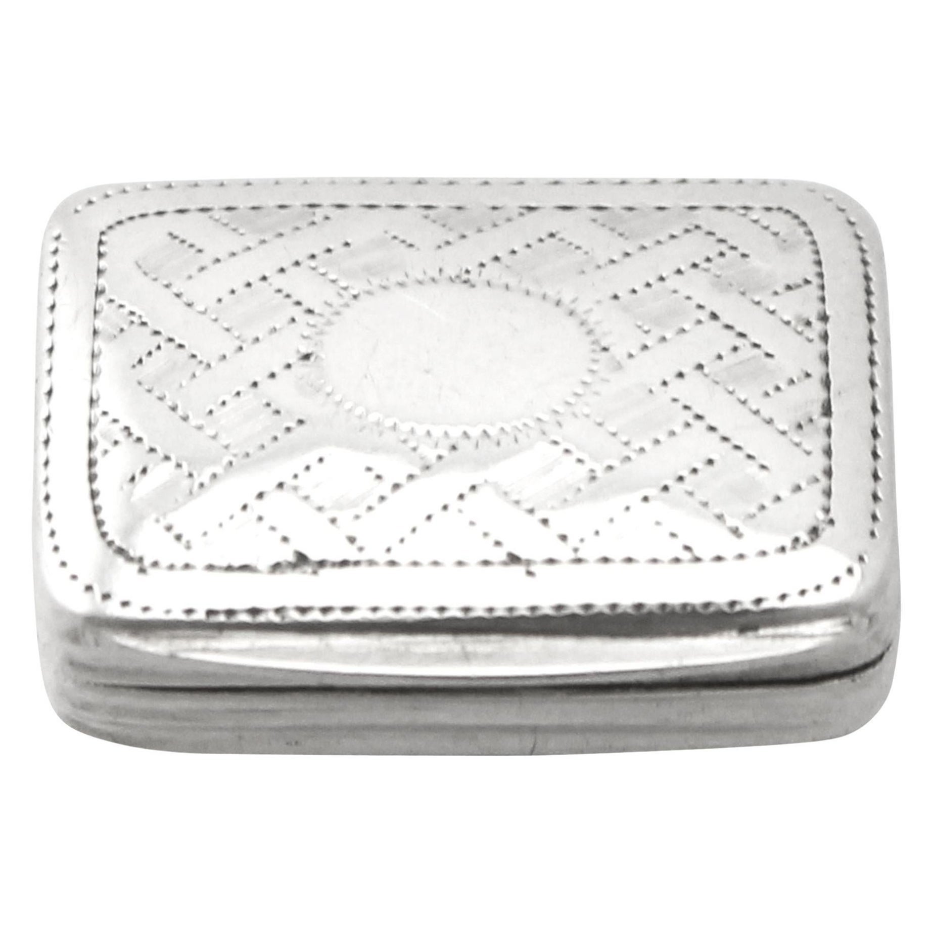 Vinaigrette ancienne en argent sterling 1829