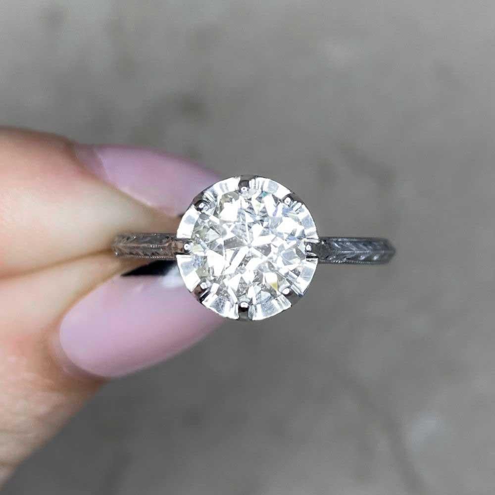 Antique 1.82ct Old European Cut Diamond Engagement Ring, VS1 Clarity, Platinum 5