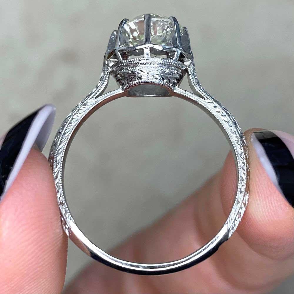 Antique 1.82ct Old European Cut Diamond Engagement Ring, VS1 Clarity, Platinum 6