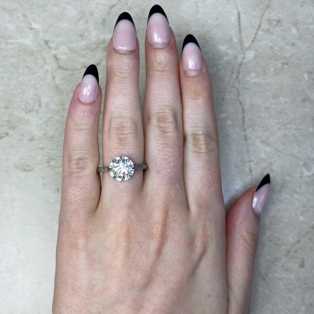 Antiker 1,82 Karat Diamant-Verlobungsring mit alteuropäischem Schliff, VS1 Reinheit, Platin (Alteuropäischer Schliff)
