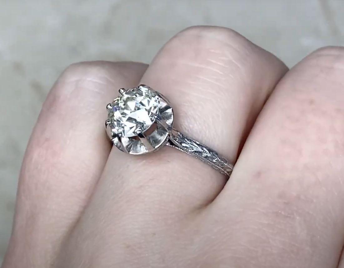 Antique 1.82ct Old European Cut Diamond Engagement Ring, VS1 Clarity, Platinum 2