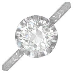 Antiker 1,82 Karat Diamant-Verlobungsring mit alteuropäischem Schliff, VS1 Reinheit, Platin
