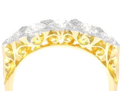 Antique 1.83 Carat Diamond and 18k Yellow Gold Cocktail Ring