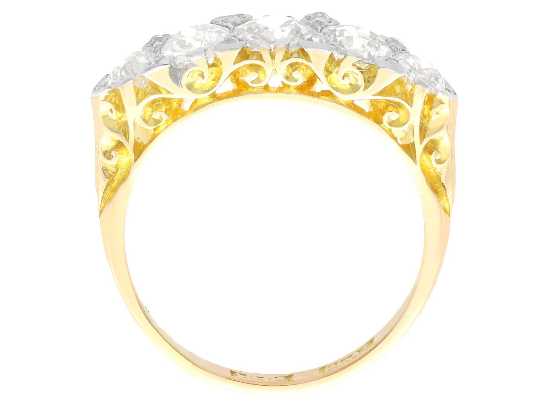 Women's or Men's Antique 1.83 Carat Diamond and 18k Yellow Gold Dress Ring For Sale