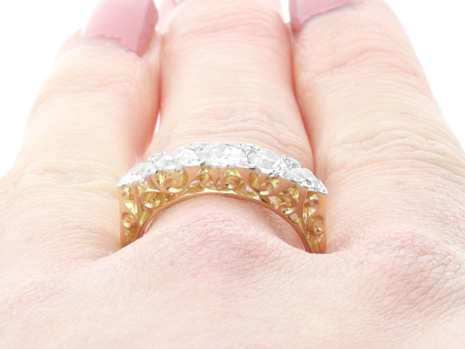 Antique 1.83 Carat Diamond and 18k Yellow Gold Dress Ring For Sale 3