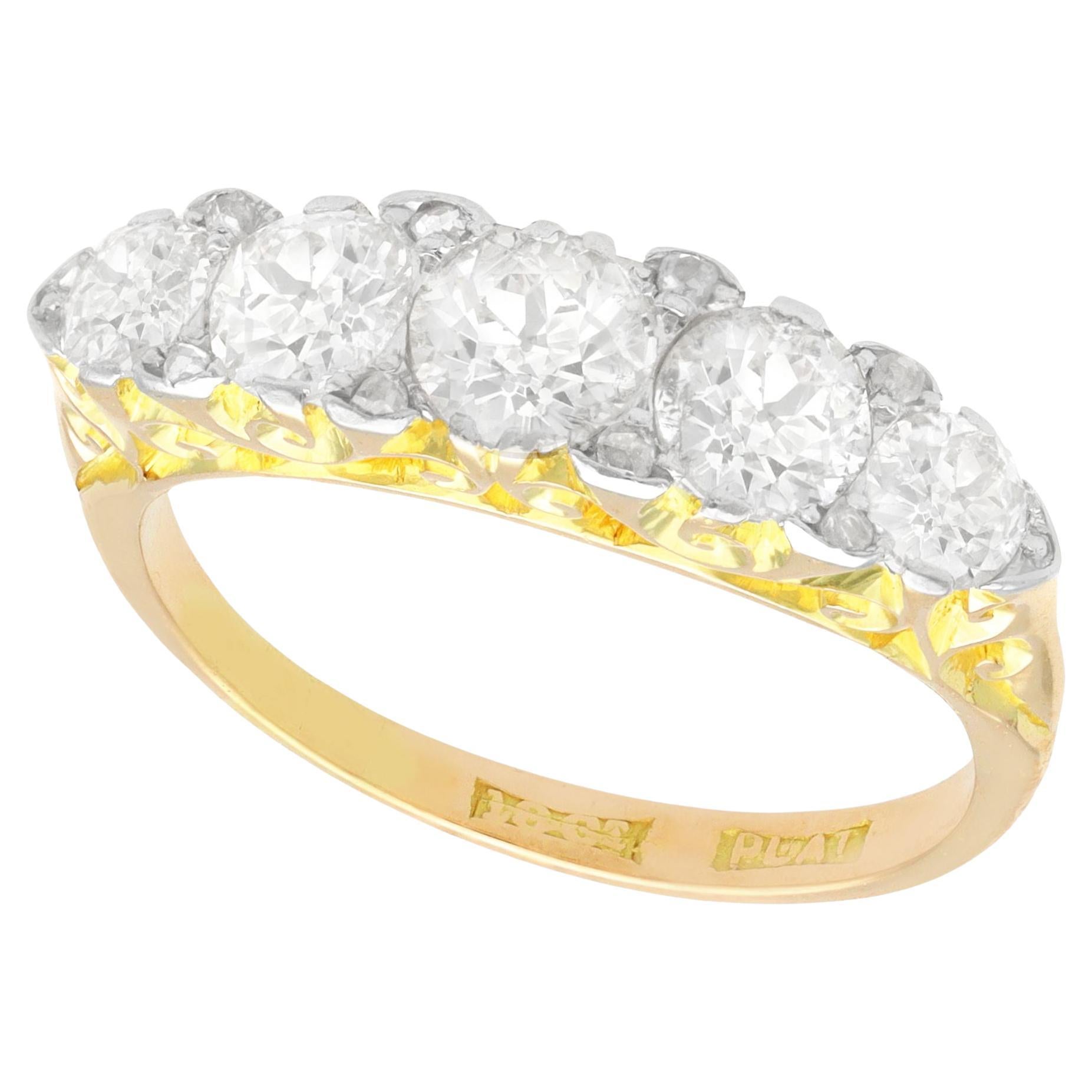 Antique 1.83 Carat Diamond and Yellow Gold Engagement Ring, circa 1910