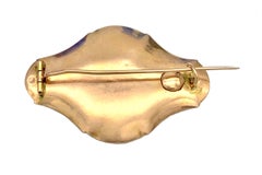 Antique 1830 15 Karat Gold Polychrome Enamel Flower Garland. Brooch