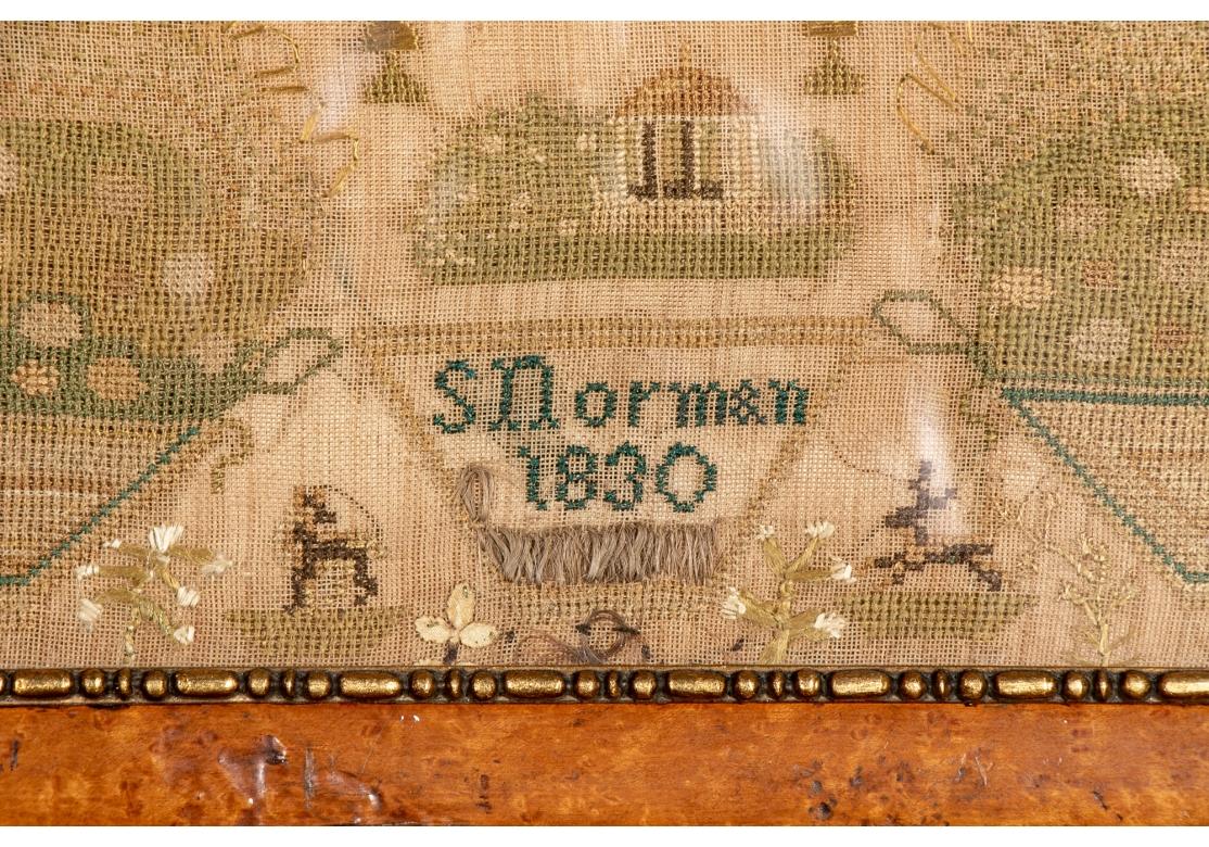 Folk Art Antique 1830 English Sampler by S. Norman, What is Life For Sale