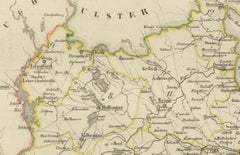 Antique 1830 Map of Leinster, Ireland with Dublin, Kilkenny, Wexford and Kildare