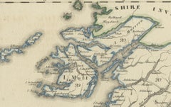 Antique 1830 Map of Scotland with Counties Renfrew, Stirling, Dumbarton and Bute