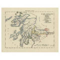 Antique 1830 Map of Scotland with Counties Renfrew, Stirling, Dumbarton and Bute