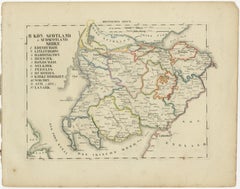 Antique 1830 Map of Southern Scotland with Edinburgh, Berwick, Ayr, and Dumfries