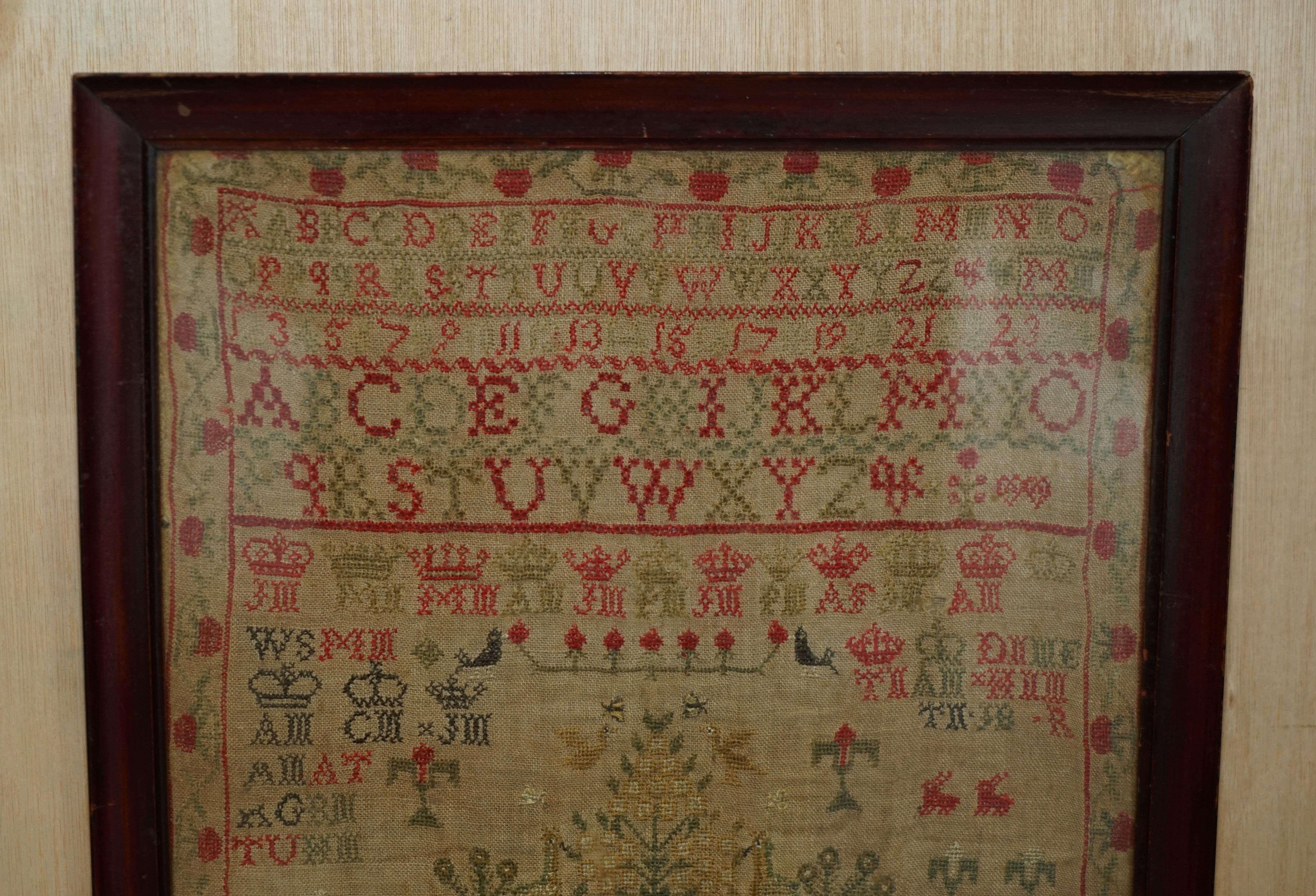 We are delighted to offer for sale this rather stunning, 1830 dated needlework sampler made by Margret McDonald age 10 from Scotland

I have three of these samplers for sale, they are dated 1830, 1747 and 1888, this sale is for the one mentioned