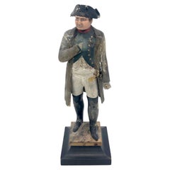 Antique 1830 Statue of Napoleon with Dagger and Document Wood Paper Mache