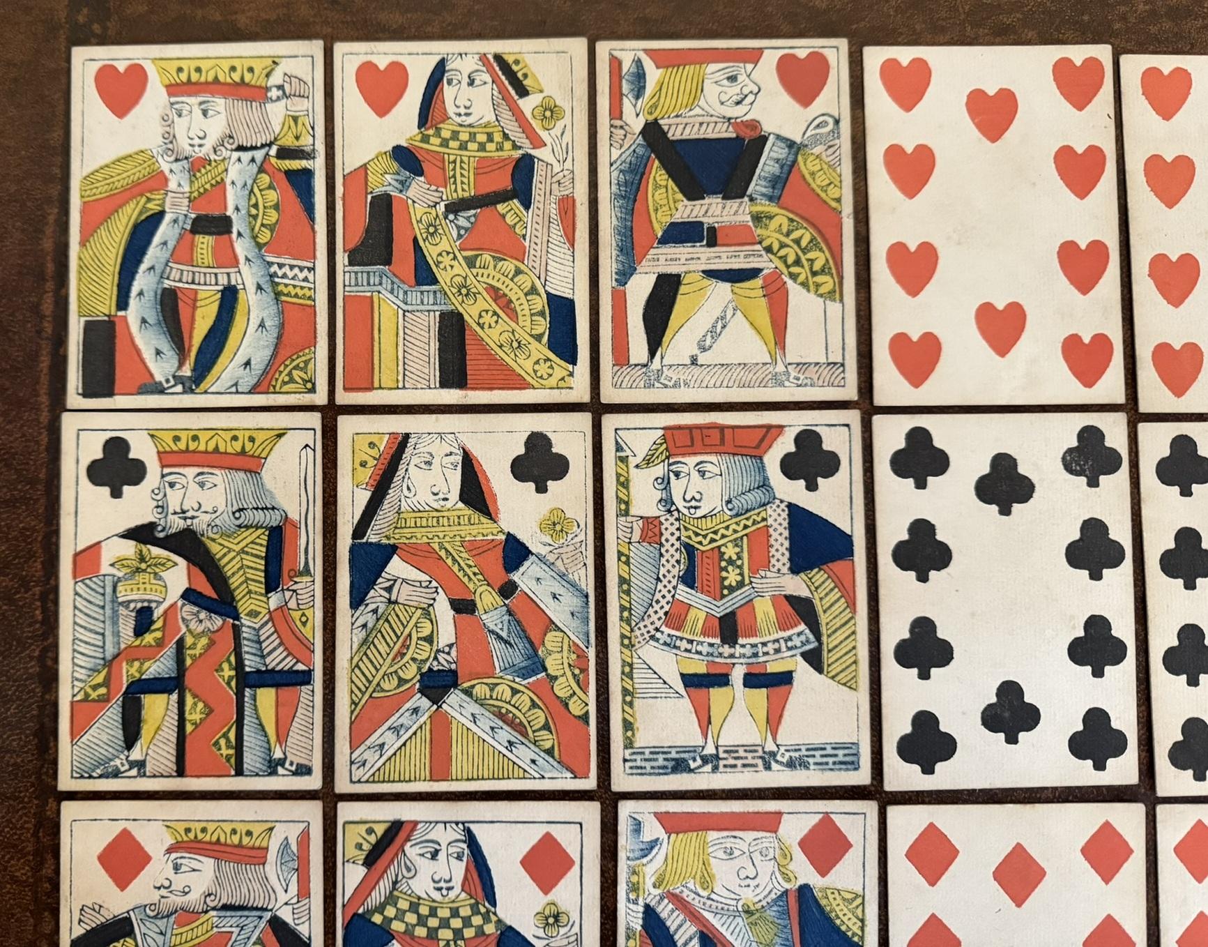 ANTIQUE 1830 THOMAS CRESWICK GEORGIAN PLAYiNG CARDS WITH FIZZLE ACE OF SPADES For Sale 7